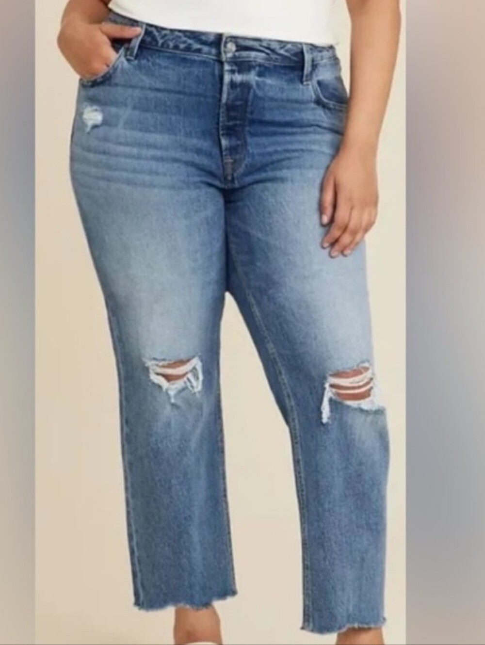 Goldie Blues Brooklyn Relaxed Straight Ankle Original Fit Jeans- Light Blue